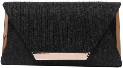 Image de Sac de soirée scintillant pour femme avec motif en chaîne, noir, élégant sac à bandoulière