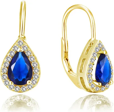 Produktbild von Vergoldete Ohrringe mit blauem Zirkonia AGUC2229-GOLD