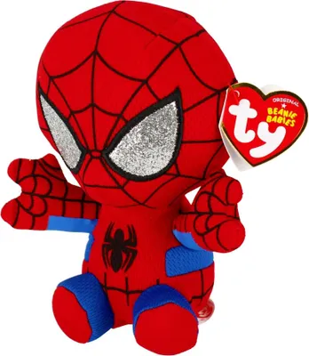 Zdjęcie produktu dla Lalka Pluszowa Ty Beanie Babies Marvel Spiderman 15 cm – Idealny Przyjaciel do Zabawy i Kolekcji!