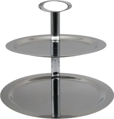Produktbild von Etagere 2 stöckig Serviere Kuchen Ständer platte Gebäckteller Cupcake Edelstahl