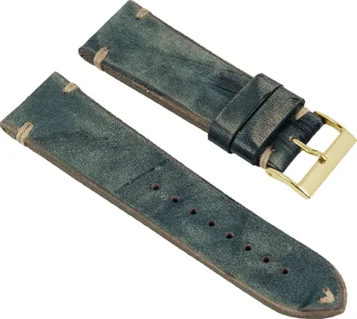 Produktbild von Vintage Uhrenarmband Rindsleder Jeansblau mit Naht 26254, Stegbreite:20mm