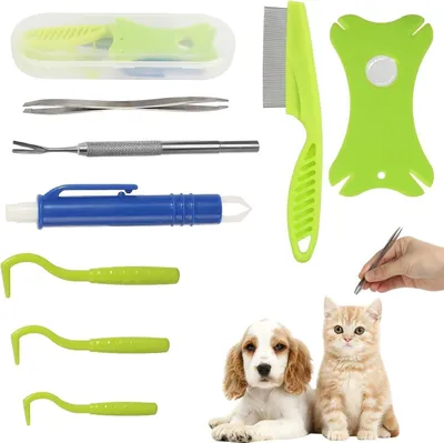 Produktbild von Zeckenzangen-Set 9-in-1 – Zum Entfernen von Zecken bei Hunden, Katzen und Menschen