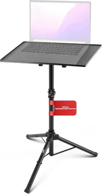 Obrázok produktu pre Univerzálny držiak na periférne zariadenia – stojan na počítač a projektor – prenosný štúdiový stojan pre DJ vybavenie – výškovo nastaviteľný – ideálny pre pódium alebo štúdio – PLPTS4