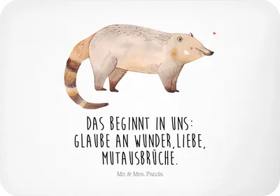 Produktbild von Mr. & Mrs. Panda magnet Nasenbär - Weiß - Geschenk, Nasenbären, zettelhalter, whiteboardmagnet, wandmagnet, Bär, Rüsselbär, Kühlschrankmagnet, Lustige Sprüche