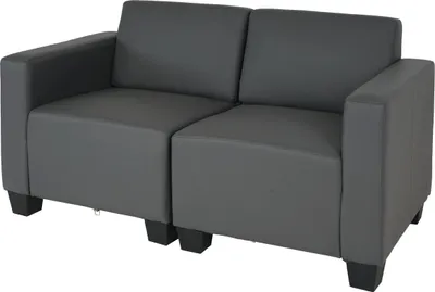 Obrázek produktu pro Modulární 2místná pohovka Lyon, Imitace kůže tmavě šedá