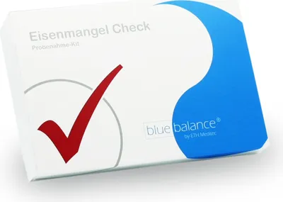 Zdjęcie produktu dla Test na niedobór żelaza od blue balance® - test zdrowotny do wykonania w domu
