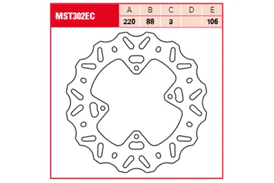 Zdjęcie produktu dla Tarcza hamulcowa TRW Offroad sztywna MST302EC CR80R HE04
