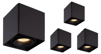 Produktbild von hoftronic LED Aufbaustrahler 4x 4W 345lm 2700K Schwarz GU10 Dimmbar Schwenkbar
