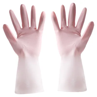 Produktbild von 1 Paar Spülhandschuhe, langärmlig, wasserdicht, PVC, Küchenreinigungshandschuhe für den täglichen Gebrauch