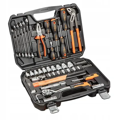 Produktbild von Neo Tools 08-684 Werkzeugset 56-tlg. im Koffer, Chrom-Vanadium-Stahl