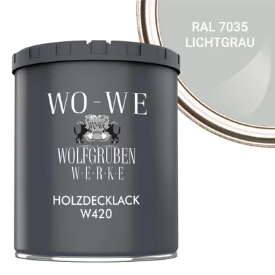 Produktbild von Holzfarbe Holzlack Holzanstrich Holzbeschichtung W420 - Lichtgrau RAL 7035 - 750ml