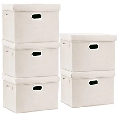 Produktbild von Große Aufbewahrungsbox mit Deckel, Stoff, faltbar, waschbar, 44 x 30 x 29 cm