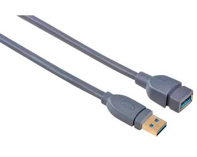 Produktbild von USB 3.0 Verlängerungskabel vergoldet 1,8m Grau
