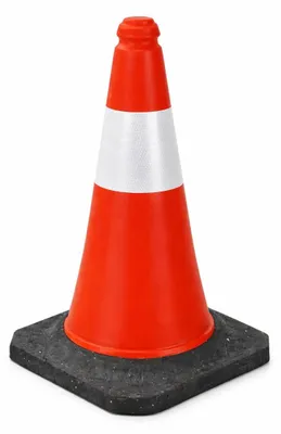 Produktbild von Verkehrskegel 51 cm Rot/Weiß mit schwerem Standfuß schwarz
