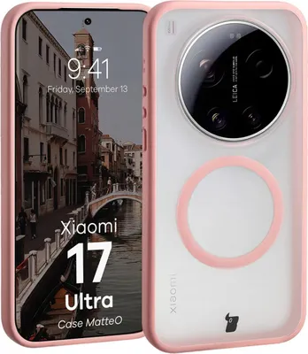 Produktbild von Handyhülle mit Magnetring für Xiaomi 17 Ultra, Bizon Case MatteO, Getönt-Hellrosa