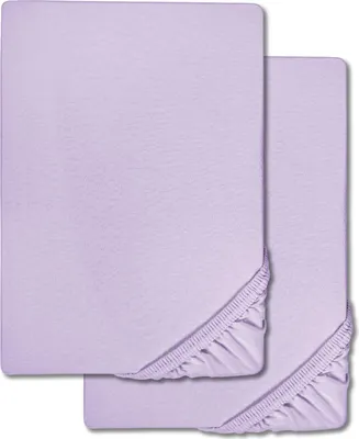 Productafbeelding van Spreeklaken van microvezel, interlock-jersey, lila, 90 x 190 - 100 x 200 cm, dubbelverpakking