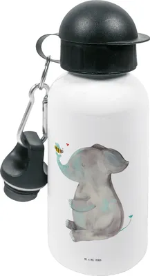 Produktbild von Mr. & Mrs. Panda Trinkflasche Elefant Biene - Weiß - Geschenk, schulflasche, Kinderflasche, Heiratsantrag, Lustige Sprüche, Hochzeitsgeschenk, Liebesspruch, Kinder, Liebe