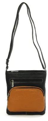 Produktbild von DrachenLeder Leder Tasche Damen Handtasche schwarz braun 21x6x22 cm OTZ100S