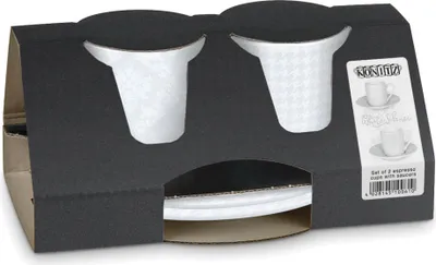 Produktbild von Könitz Espressotassen 2er-Set White Silence, Kaffeetasse, Espressobecher, Porzellan, 85 ml, 11 5 054 2390