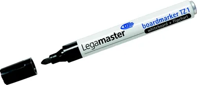 Produktbild von Legamaster TZ 1 Boardmarker schwarz, 10 Stück(e), Schwarz, Schwarz, Weiß, Aluminium, Rund, 1,5 mm
