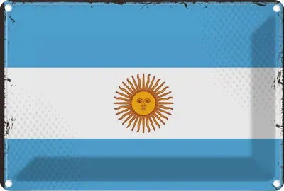 Produktbild von vianmo Blechschild 12x18 cm Argentinien Argentina Flagge Fahne Wappen