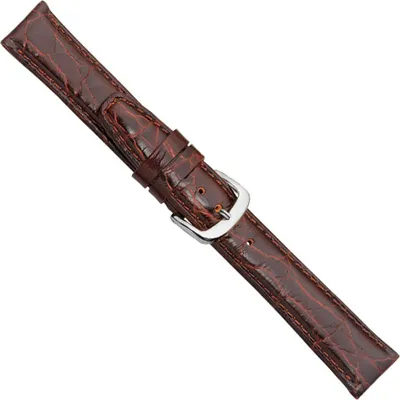 Produktbild von Uhrenarmband Kalbsleder Braun Kroko-Prägung Herzog 20908S, Stegbreite:18mm