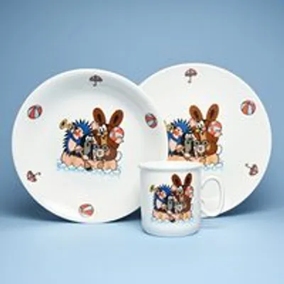 Obrázek produktu pro Dětská sada Krteček a kamarádi na člunu, Thun 1794, karlovarský porcelán, Dětské soupravy a hrnky s Krtečkem