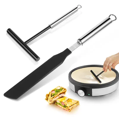 Produktbild von 2 Crêpe-Teigverteiler und Spatel aus Edelstahl