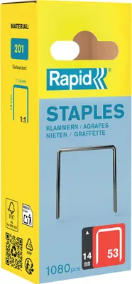 Obrázek produktu pro Rapid Tools 40109506 Rapid Feindrahtklammern Typ 53, 14 mm, Kleinpackung