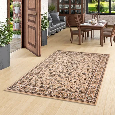 Produktbild von Orient Teppich Trendline Beige Bordüre, Größe:80x150 cm