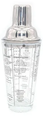 Cocktailshaker 450 ml Edelstahl mit Skala Barkeeper Mixbecher