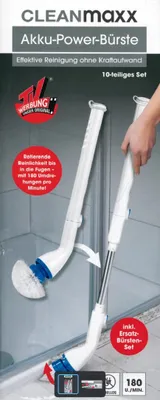 Produktbild von Cleanmaxx Akku-Power-Bürste 10-teiliges Set elektrische Reinigunsbürste 3,7V 5W