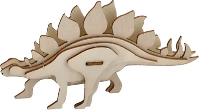 Produktbild von 3D-Puzzle Dinosaurier Holz Natur 3D Holzpuzzle Dino Stegosaurus