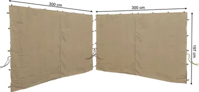 Produktbild von 2 Seitenteile mit RV 300x197cm für Pavillons 3x3m Seitenwand Beige RAL 1001