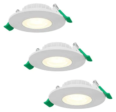 Image de HOFTRONIC - Lot de 3 spots LED encastrables dimmables 6W 570lm IP44 Blanc