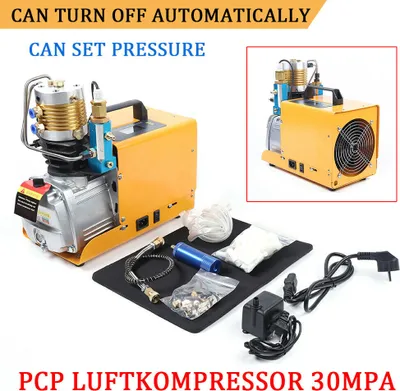 Obrázek produktu pro 4500PSI elektrické vysokotlaké vzduchové čerpadlo vysokotlaké vzduchové čerpadlo PCP vzduchový kompresor 300bar PCP vzduchový kompresor automatické zastavení 1800W