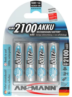 Obrázek produktu pro Ansmann 5035052, AA / HR6, Nikl-metal hydridová (NiMH), 1,2 V, 2100 mAh, Stříbrná, 125 mm