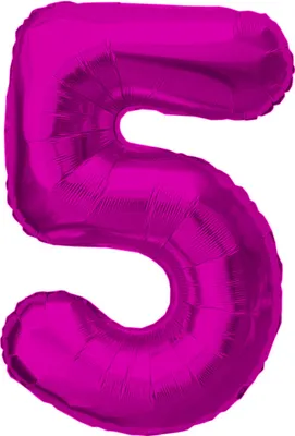 Produktbild von Oblique Unique 1x Folien Luftballon mit Zahl 5 Kinder Geburtstag Jubiläum Silvester Party Deko Ballon pink