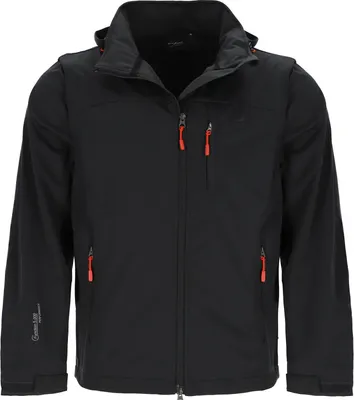 Produktbild von Blue Wave Herren Softshelljacke Jan mit abzippbaren Ärmeln - Outdoor-Jacke mit abnehmbarer Kapuze in Anthrazit Größe XL