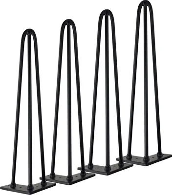 Immagine prodotto di Gambe per tavolo a forcina, 3 aste, piedi a forcina, forcina nera fai da te, tavolino da caffè, gambe, pesanti, gambe per mobili in metallo per tavolino, panca e comodino, set di 14, 3 pollici