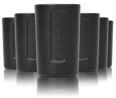 Produktbild von 6x Jägermeister Glas Shot Kurze 2cl Schwarz Matt Stamper Gläser Schnaps Gastro
