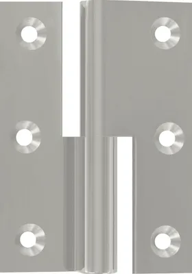 Produktbild von Möbelband Kröpfung B, Zylinderkopf rechts, 50x40 mm, Messing vernickelt poliert