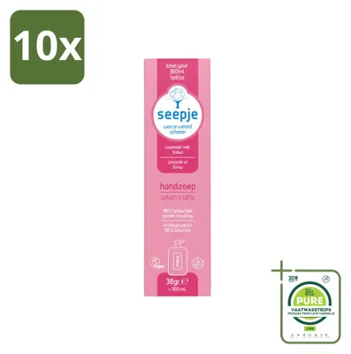 Produktbild von 10 x Seepje Handseife Nachfüller - Lavendel und Tonka - 38 g - Großpackung - 10 Stücke