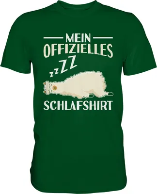 Produktbild von Offizielles Schlafshirt Nachthemd Schlafanzug Pyjama Alpaka Lama T-Shirt – Bottle Green / XXL