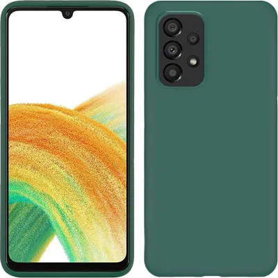 Image de Etui pour Samsung Galaxy A33 5G, étui de protection en silicone souple en caoutchouc liquide Vert nuit