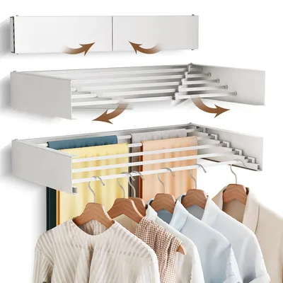 Productafbeelding van BOQORAD Wandmontabele droogrek, wasrek, voor wandmontage, inklapbaar