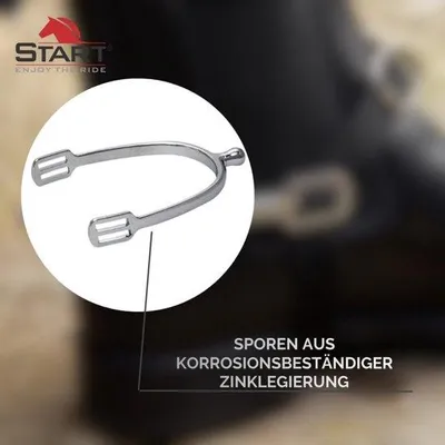 Produktbild von Famanu Reitsporen mit Riemen 15 mm Schachtlänge - Oval