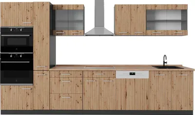 Produktbild von Küchenzeile Vicco R-Line Artisan Eiche/Anthrazit 350 cm mit Hochschrank, AP Eiche, Model 49356