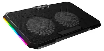 Obrázok produktu pre Chladiaca podložka na laptop Fury Gunbai G3 14.1-17.3" s 2 ventilátormi, RGB LED osvetlením a 2 USB portmi