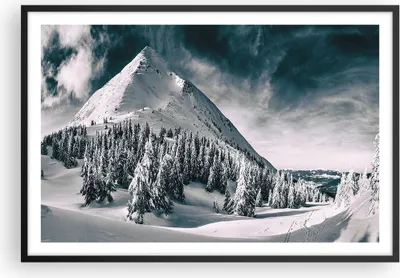 Produktbild von Gerahmtes Poster - Schwarzer Rahmen - Dunkel Himmel Berg - 91,5x61 cm - Wand Bild - Wanddeko - Wandbilder - Kunstposter - Wandposter - Bilderrahmen - Bilder - Kunstdruck - P2BAA91x61-4459